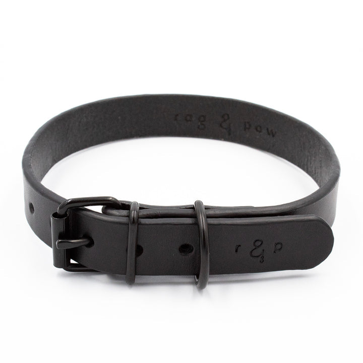 Matte Black Collar - Handmade Leather Notte Edition