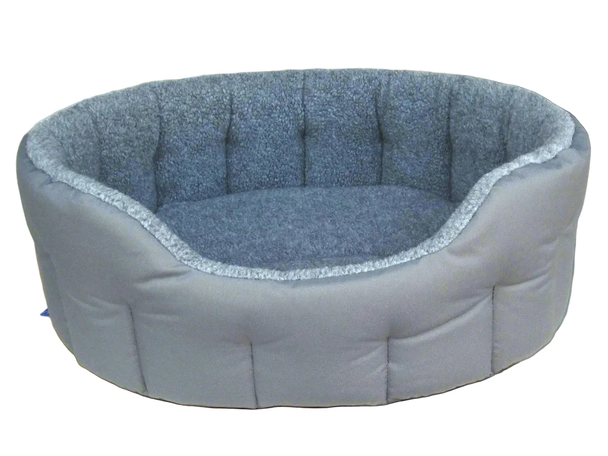 Premium Oval Bolster Style Heavy Duty Fleece Lined Machine Washable Dog Bed