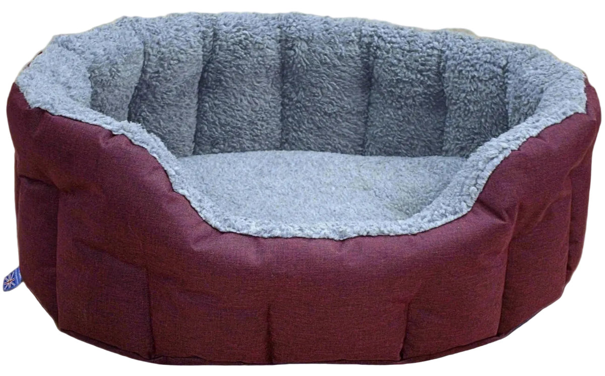 Premium Oval Bolster Style Heavy Duty Fleece Lined Machine Washable Dog Bed