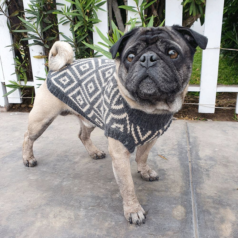 "Rhombus" Handmade Alpaca Wool Dog Jumper