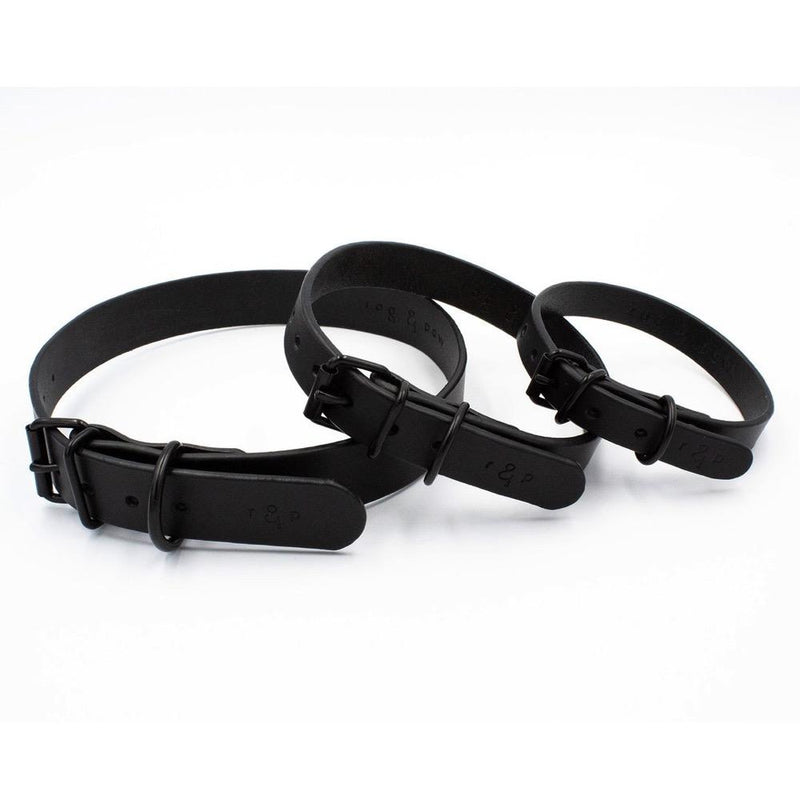 Matte Black Collar - Handmade Leather Notte Edition